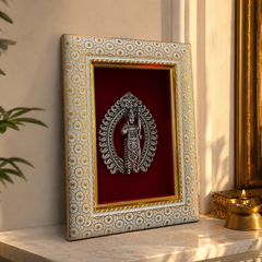 Lord Ram Brass Idol Frame Silver Plated 8 x 6 inch