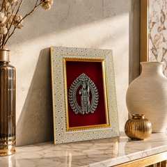 Lord Ram Brass Idol Frame Silver Plated 8 x 6 inch