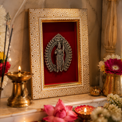 Lord Ram Brass Idol Frame Silver Plated 8 x 6 inch