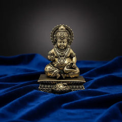 Antique Brass Finish Lord Kubera Idol 7.6 cm