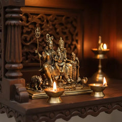 Brass Shiv Parivar With Nandi Idol 11.4 cm