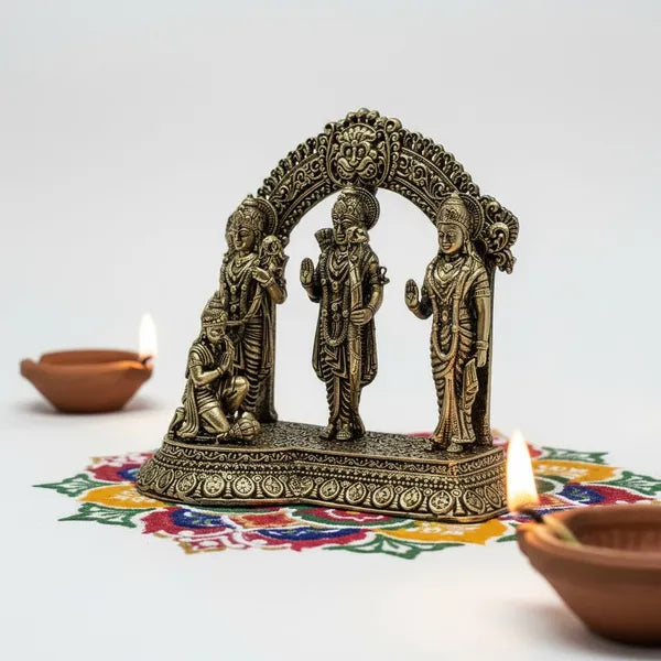 Brass Ram Darbar Idol With Decorative Arch 10.2 cm
