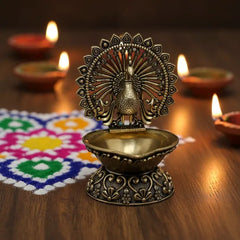 Brass Peacock Diya Oil Lamp