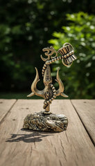 Brass Trishul With Om Idol 10.2 cm