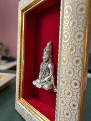 Divine Hanuman Brass Idol Frame 20.3x15.2 cm