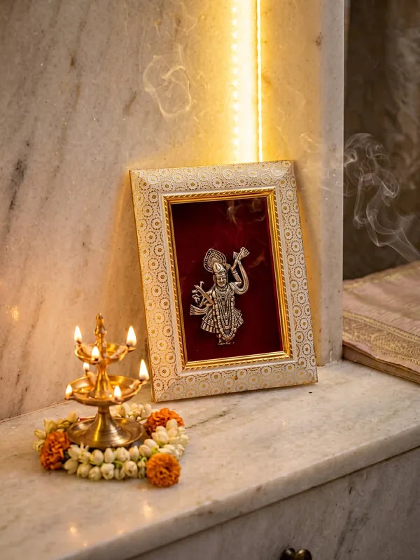 Lord Shreenath Brass Idol Frame 20.3x15.2 cm