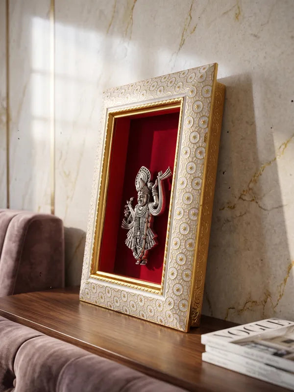 Lord Shreenath Brass Idol Frame 20.3x15.2 cm
