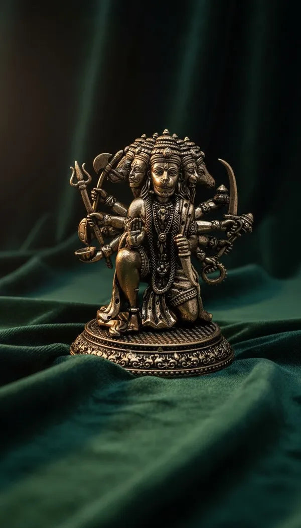 Brass Panchmukhi Hanuman Idol 7.6 cm