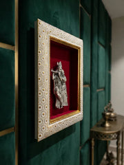 Radha Krishna Brass Idol Frame 20.3x15.2 cm
