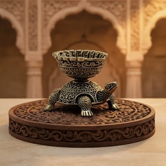 Brass Decorative Turtle Diya Oil Lamp