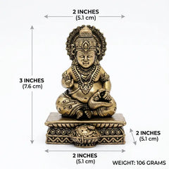 Antique Brass Finish Lord Kubera Idol 7.6 cm