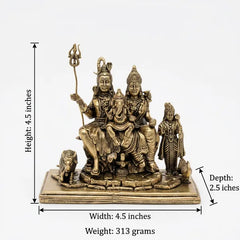 Brass Shiv Parivar With Nandi Idol 11.4 cm