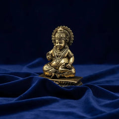 Antique Brass Finish Lord Kubera Idol 7.6 cm
