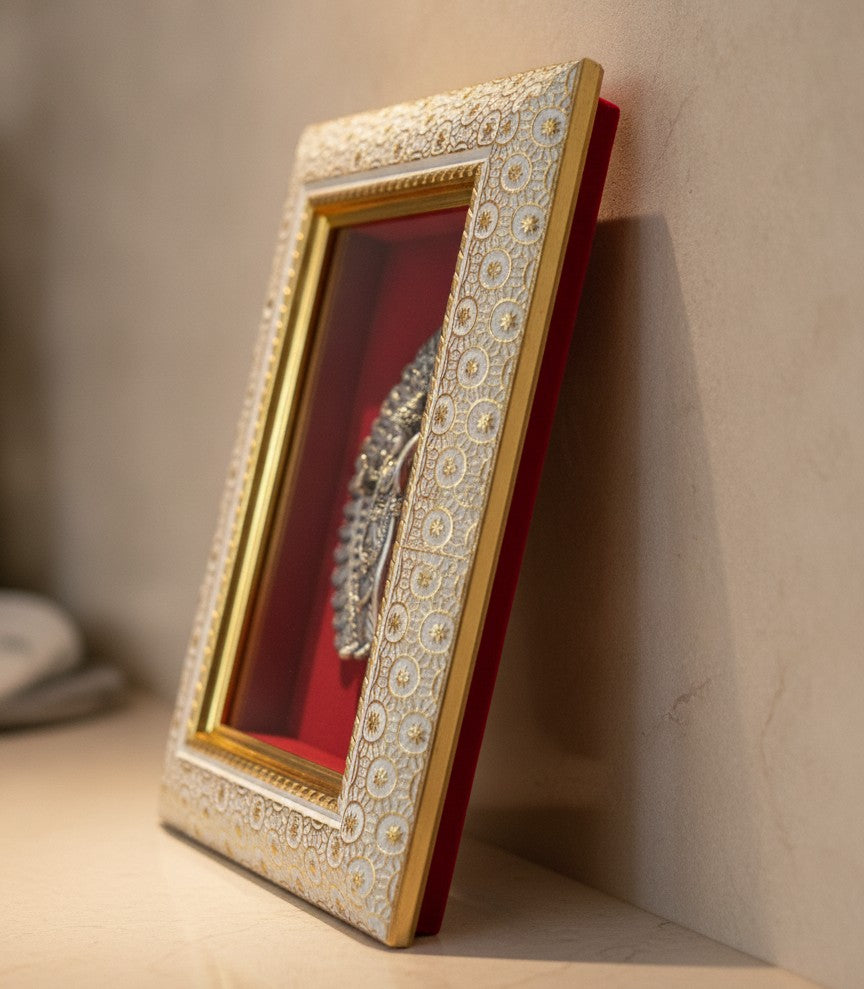 Lord Ram Brass Idol Frame Silver Plated 8 x 6 inch