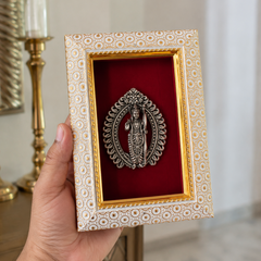 Lord Ram Brass Idol Frame Silver Plated 8 x 6 inch