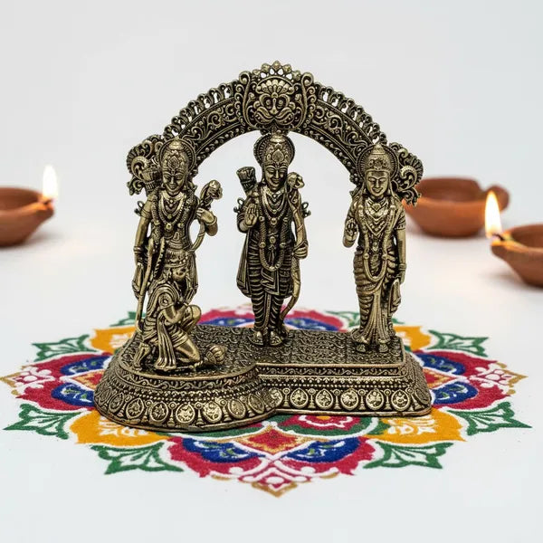 Brass Ram Darbar Idol With Decorative Arch 10.2 cm
