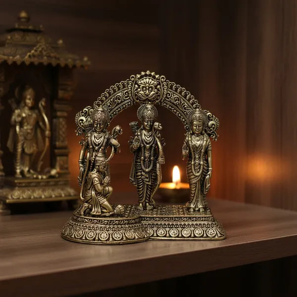 Brass Ram Darbar Idol With Decorative Arch 10.2 cm