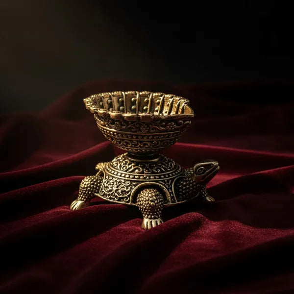 Brass Decorative Turtle Diya Oil Lamp