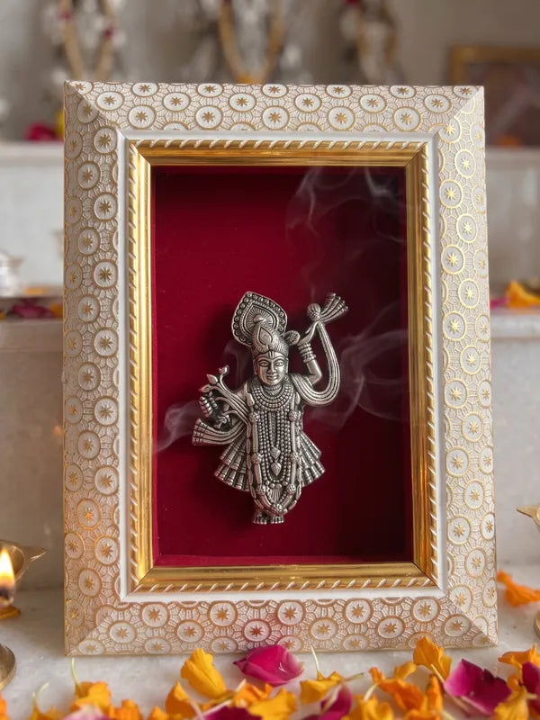 Lord Shreenath Brass Idol Frame 20.3x15.2 cm
