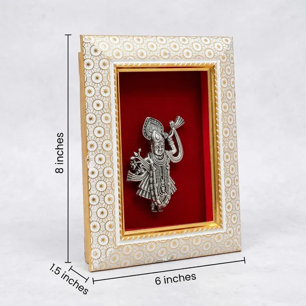 Lord Shreenath Brass Idol Frame 20.3x15.2 cm