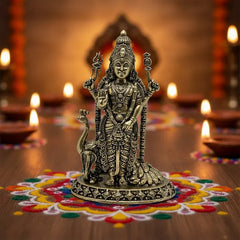 Brass Murugan With Peacock Idol 10.2 cm
