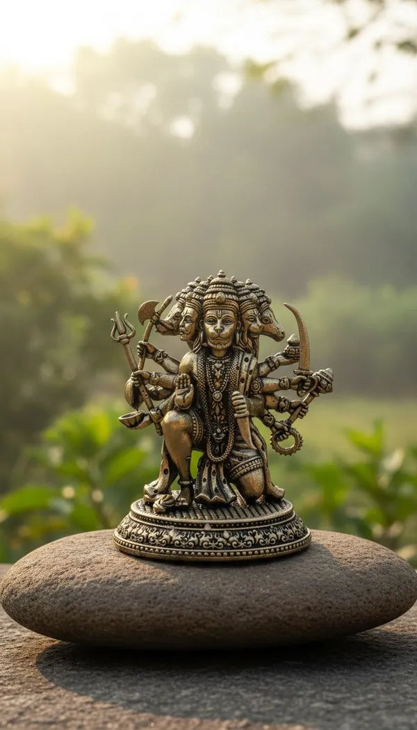 Brass Panchmukhi Hanuman Idol 7.6 cm