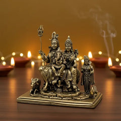 Brass Shiv Parivar With Nandi Idol 11.4 cm