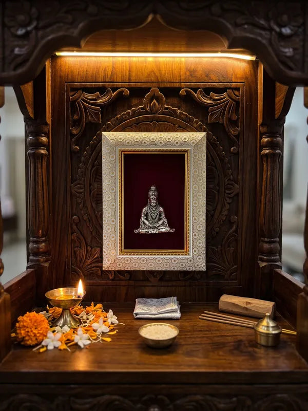 Divine Hanuman Brass Idol Frame 20.3x15.2 cm