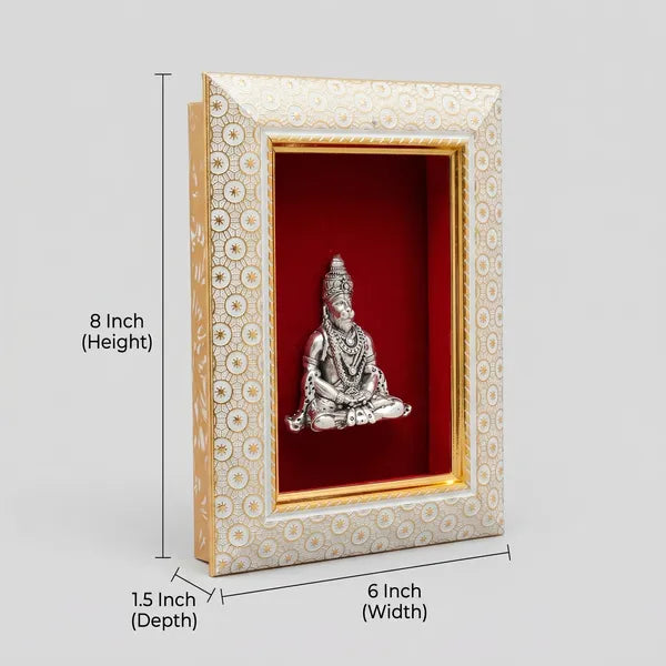 Divine Hanuman Brass Idol Frame 20.3x15.2 cm