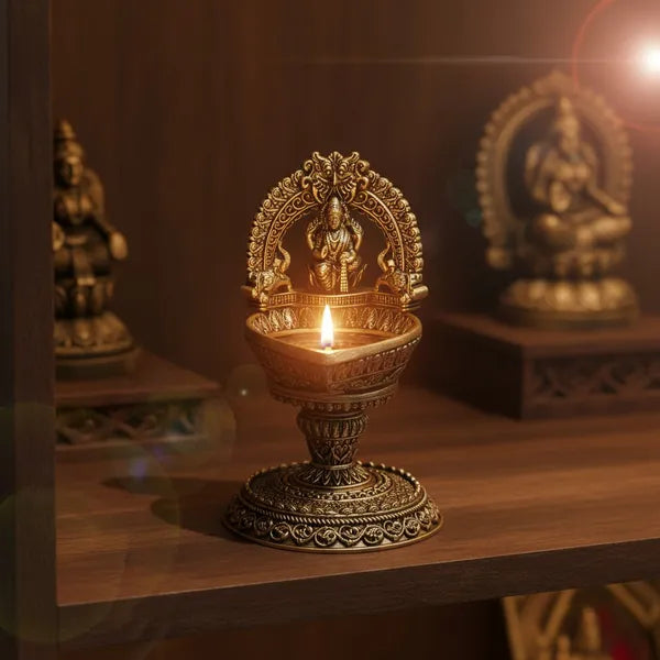 Brass Deity Idol Diya Stand