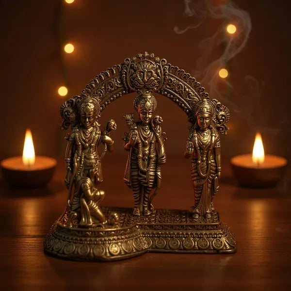 Brass Ram Darbar Idol With Decorative Arch 10.2 cm