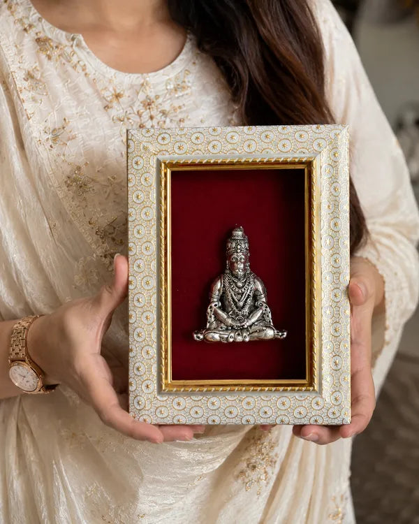 Divine Hanuman Brass Idol Frame 20.3x15.2 cm