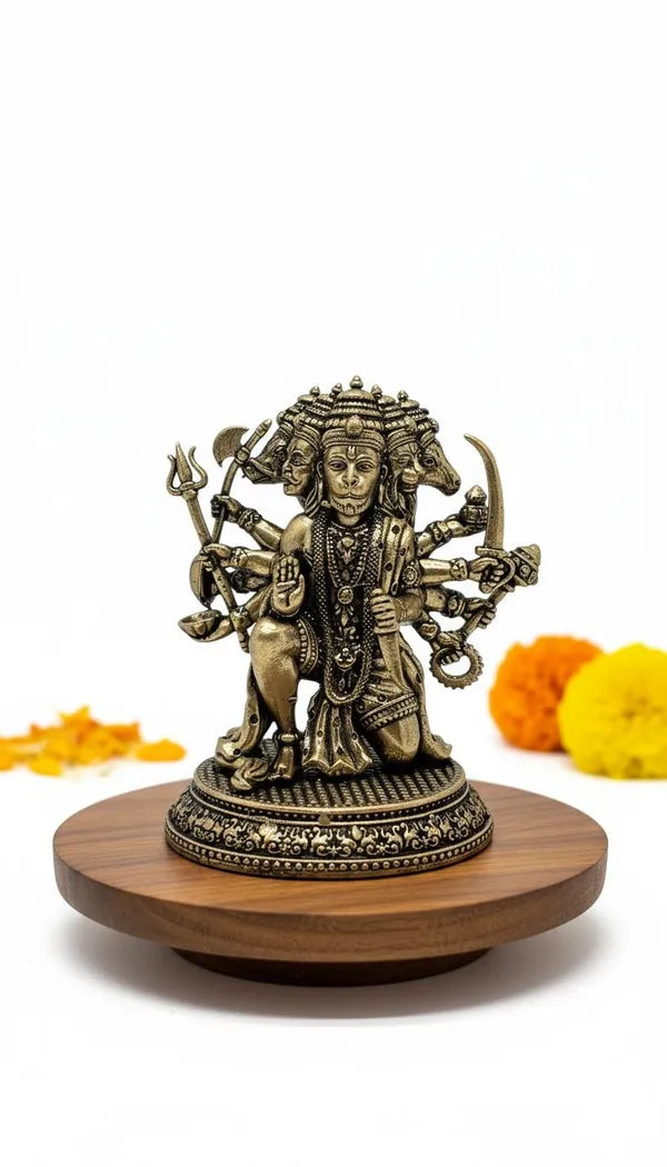Brass Panchmukhi Hanuman Idol 7.6 cm