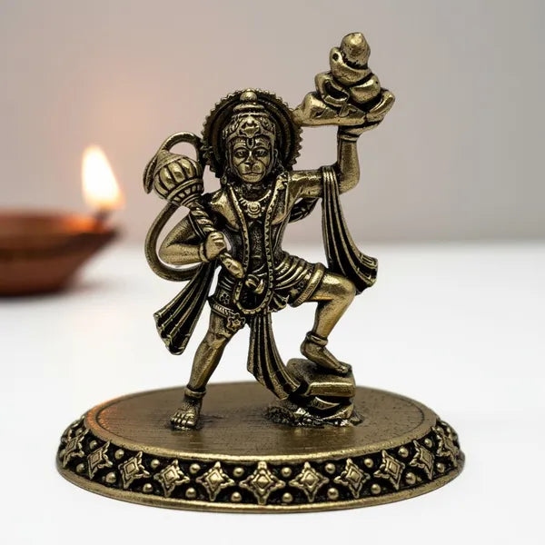 Brass Standing Hanuman Idol with Gada 5.1cm