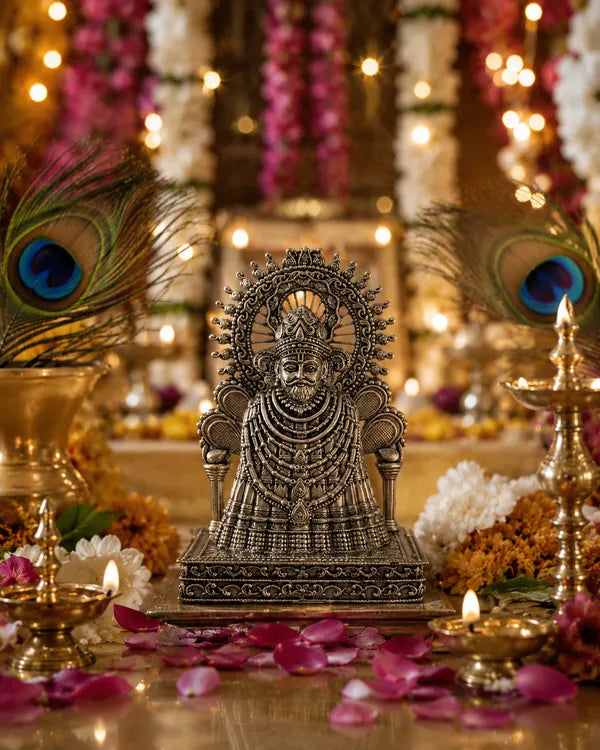 Brass Khatu Shyam Baba Idol 12.7 cm