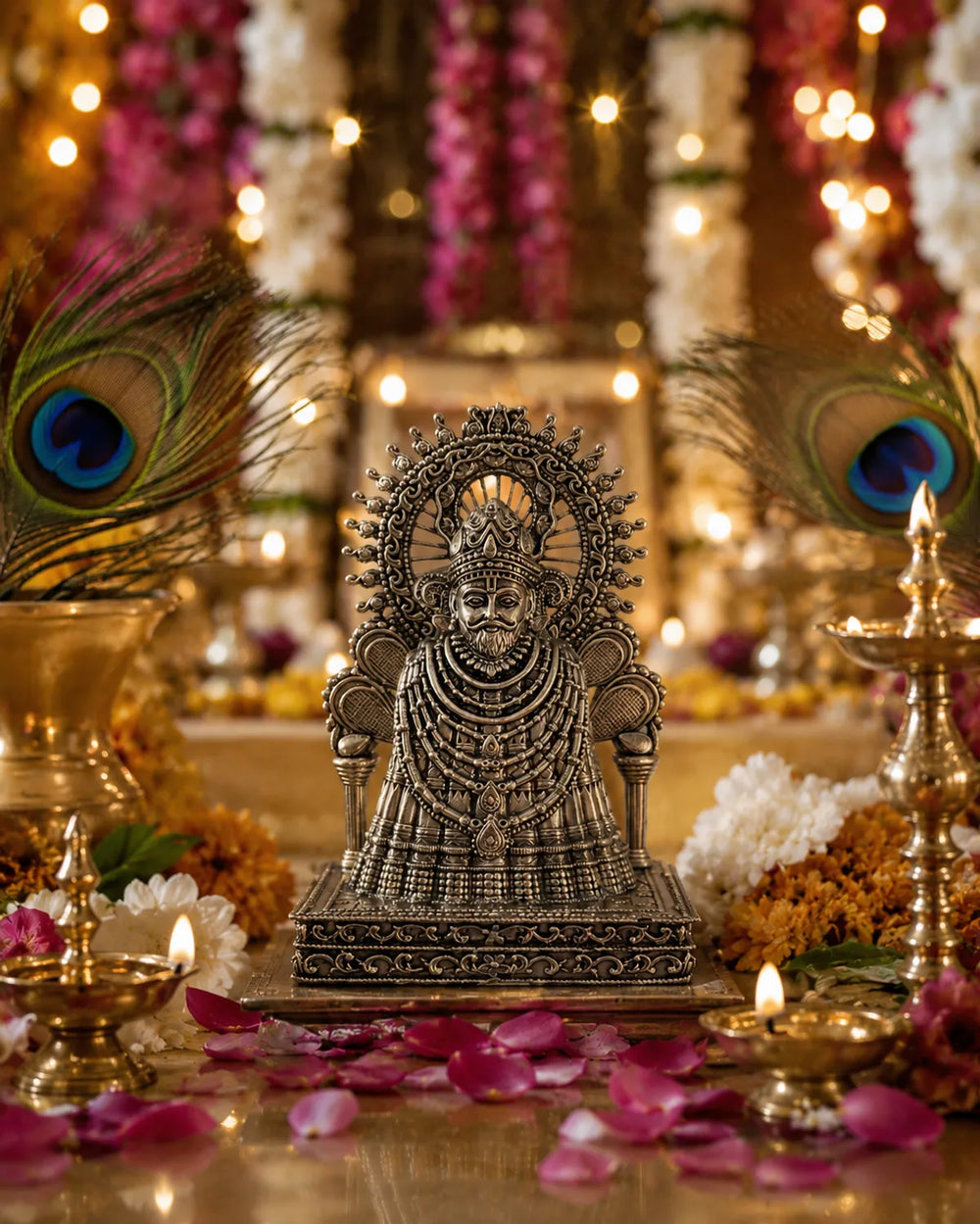 Brass Khatu Shyam Baba Idol 12.7 cm