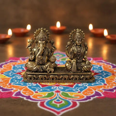 Brass Lakshmi Ganesha Idol Set