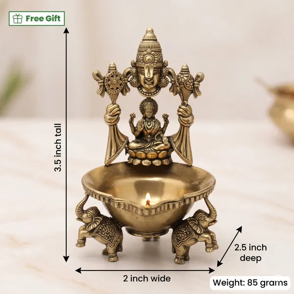 Brass Lakshmi Venkatesh Diya Stand Oil Lamp