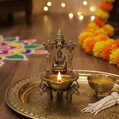 Brass Lakshmi Venkatesh Diya Stand Oil Lamp