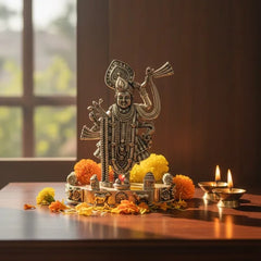 Brass Lord Shrinathji Idol 7.6 cm