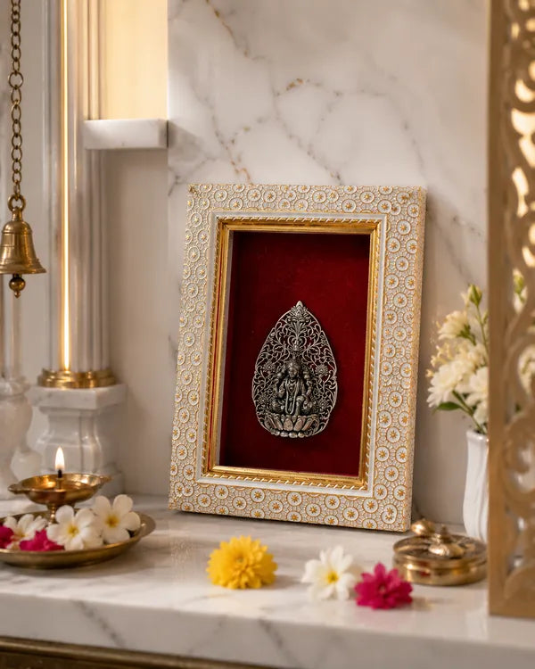 Maa Lakshmi Brass Idol Frame 20.3x15.2 cm