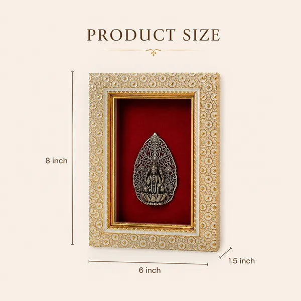Maa Lakshmi Brass Idol Frame 20.3x15.2 cm