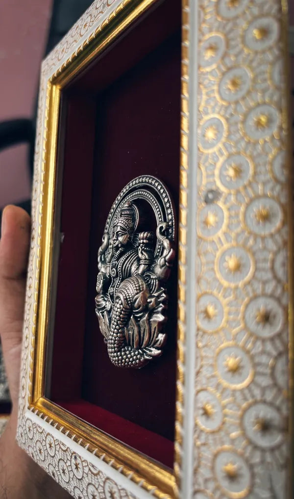 Goddess Laxmi Brass Idol Frame 20.3x15.2 cm