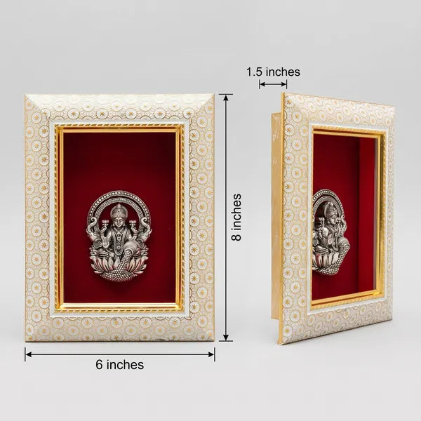 Goddess Laxmi Brass Idol Frame 20.3x15.2 cm
