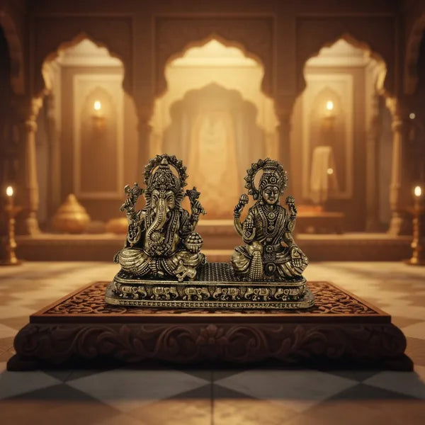 Brass Lakshmi Ganesha Idol Set