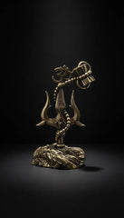 Brass Trishul With Om Idol 10.2 cm