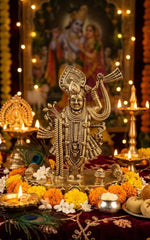 Brass Lord Shrinathji Idol 7.6 cm