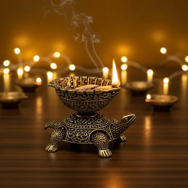 Brass Decorative Turtle Diya Oil Lamp