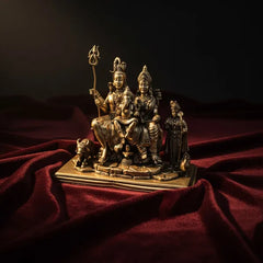 Brass Shiv Parivar With Nandi Idol 11.4 cm