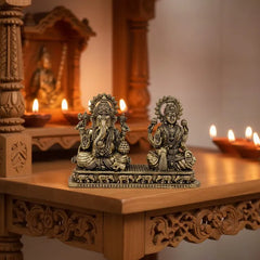 Brass Lakshmi Ganesha Idol Set